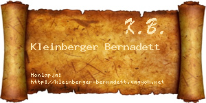 Kleinberger Bernadett névjegykártya